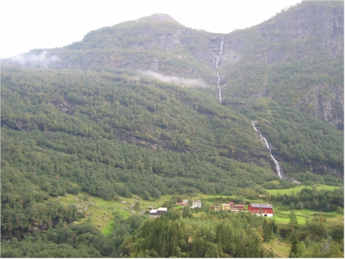 small waterfall town